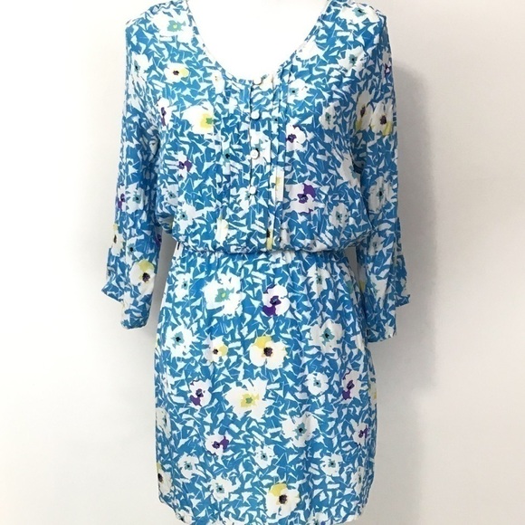 Yumi Kim Silk Floral Dress Elastic Waist Small - Picture 3 of 8